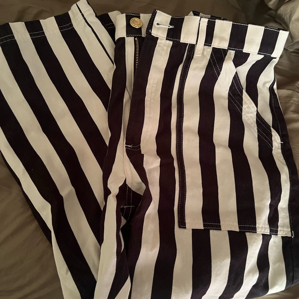 Big Bud Press striped work pants PETITE SMALL